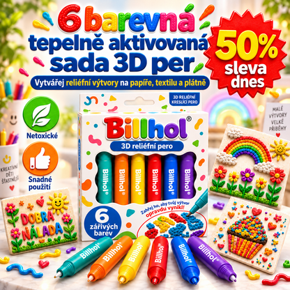 Ušetřete 50 % při dnešní objednávce丨𝐁i𝐥𝐥𝐡𝐨𝐥® 🧊3D reliéfní pero – Proměňte obyčejné kresby v hmatatelné 3D umění