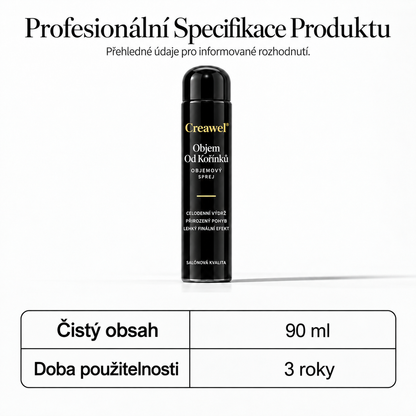 ⏳🔥 ČASOVĚ OMEZENÁ SLEVA 70 %! ⏰ Creawel®🎉 RootLift AirVolume Stylingový Sprej S Broskvovou Vůní – Okamžitý Objem Od Kořínků, Plnější Vzhled Vlasů A Pružná Fixace Po Celý Den