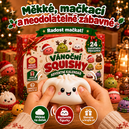BILLHOL® 🎄 Vánoční Squishy adventní kalendář – 24 dní plných roztomilých překvapení a měkkých figurek