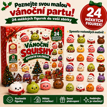 BILLHOL® 🎄 Vánoční Squishy adventní kalendář – 24 dní plných roztomilých překvapení a měkkých figurek