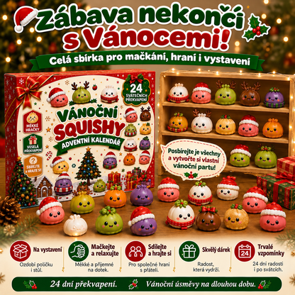 BILLHOL® 🎄 Vánoční Squishy adventní kalendář – 24 dní plných roztomilých překvapení a měkkých figurek